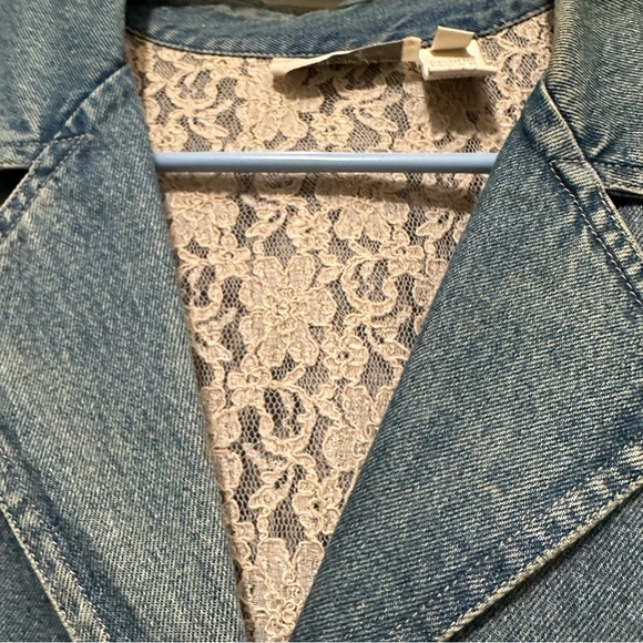Out of the Blue Retro Lace Denim Jacket - Picture 3 of 5